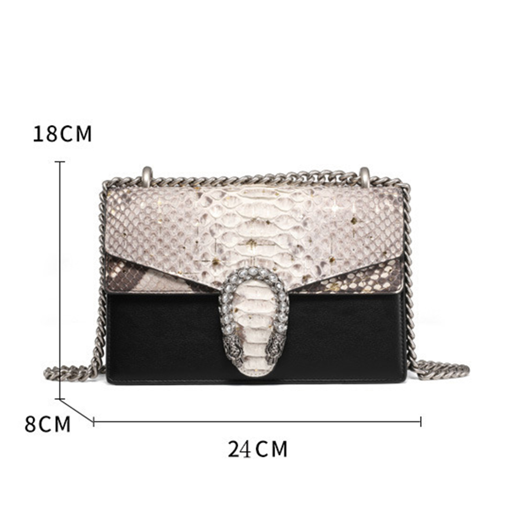 2022 Ins Fashion Genuine Python Clutch Bolso de mujer Bolsos de cuero de serpiente Bolso de mano para mujer