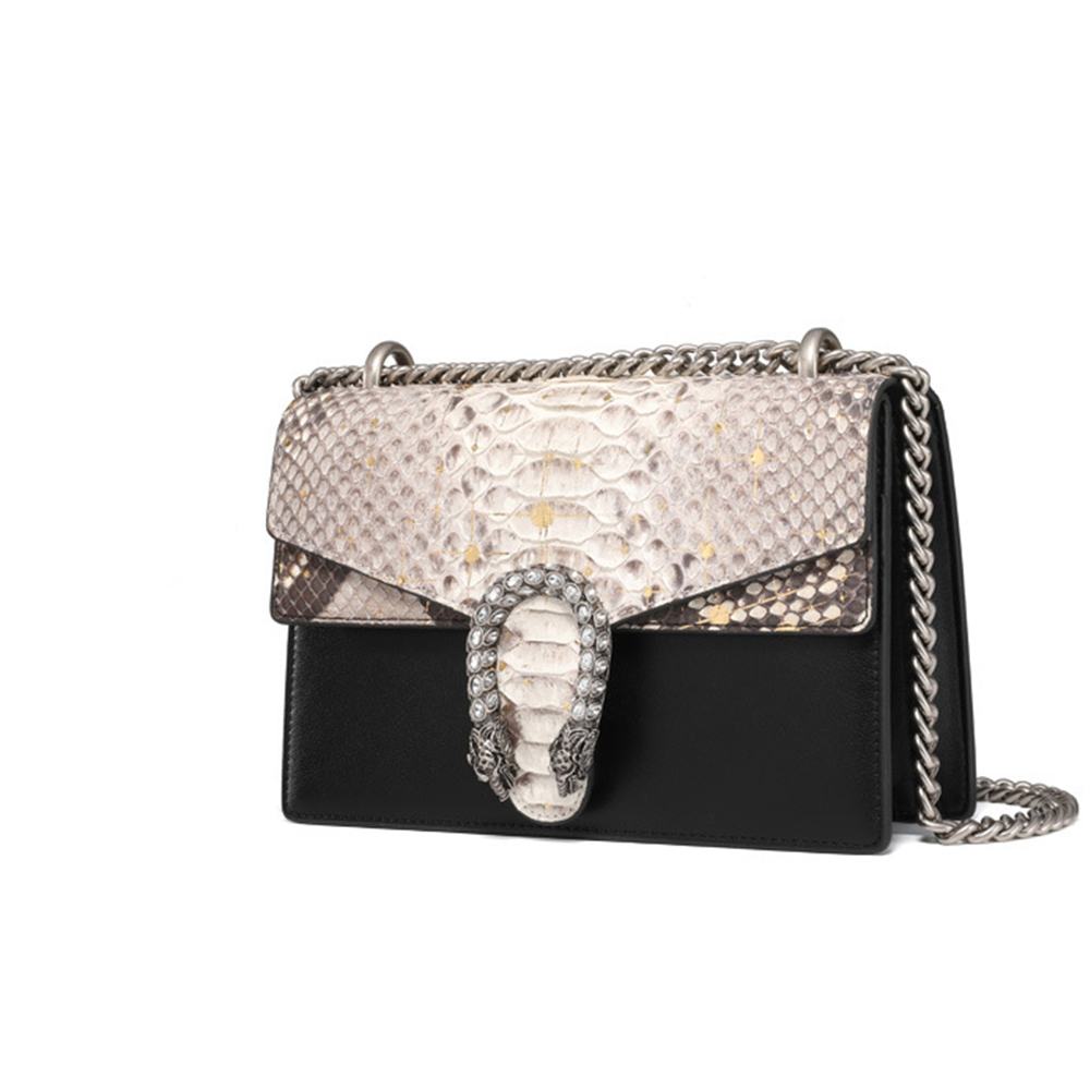 2022 Ins Fashion Genuine Python Clutch Bolso de mujer Bolsos de cuero de serpiente Bolso de mano para mujer