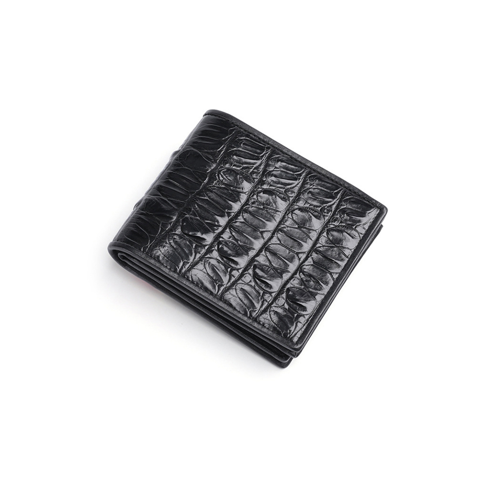 Cartera corta de cocodrilo real de moda de bajo MOQ, carteras unisex de lujo, cartera de cuero para hombre, monedero de cocodrilo a la moda