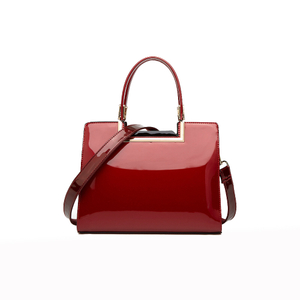 Bolso de mano de charol de lujo de última moda, bandolera de piel sintética para mujer