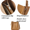 Bolso de hombro con correa ajustable para mujer, bolso de mano de diseñador elegante de cuero genuino de lujo para mujer