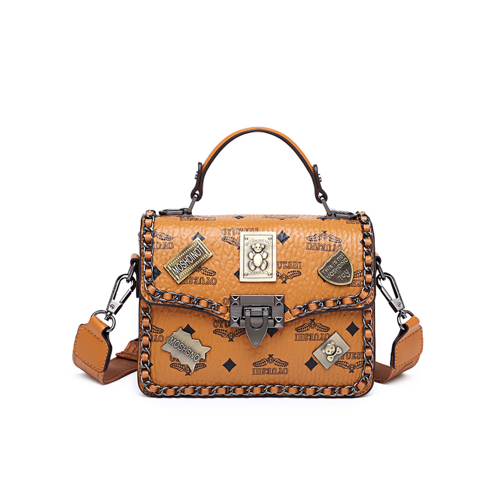 2022 nuevo bolso con insignia de moda tendencia versátil un hombro mensajero pequeño bolso cuadrado bolso de cuero de alta calidad para mujer