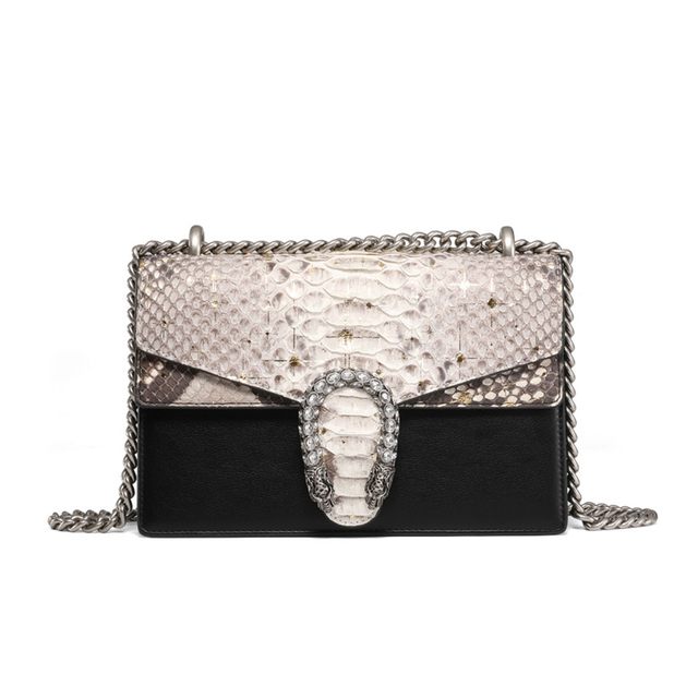 2022 Ins Fashion Genuine Python Clutch Bolso de mujer Bolsos de cuero de serpiente Bolso de mano para mujer