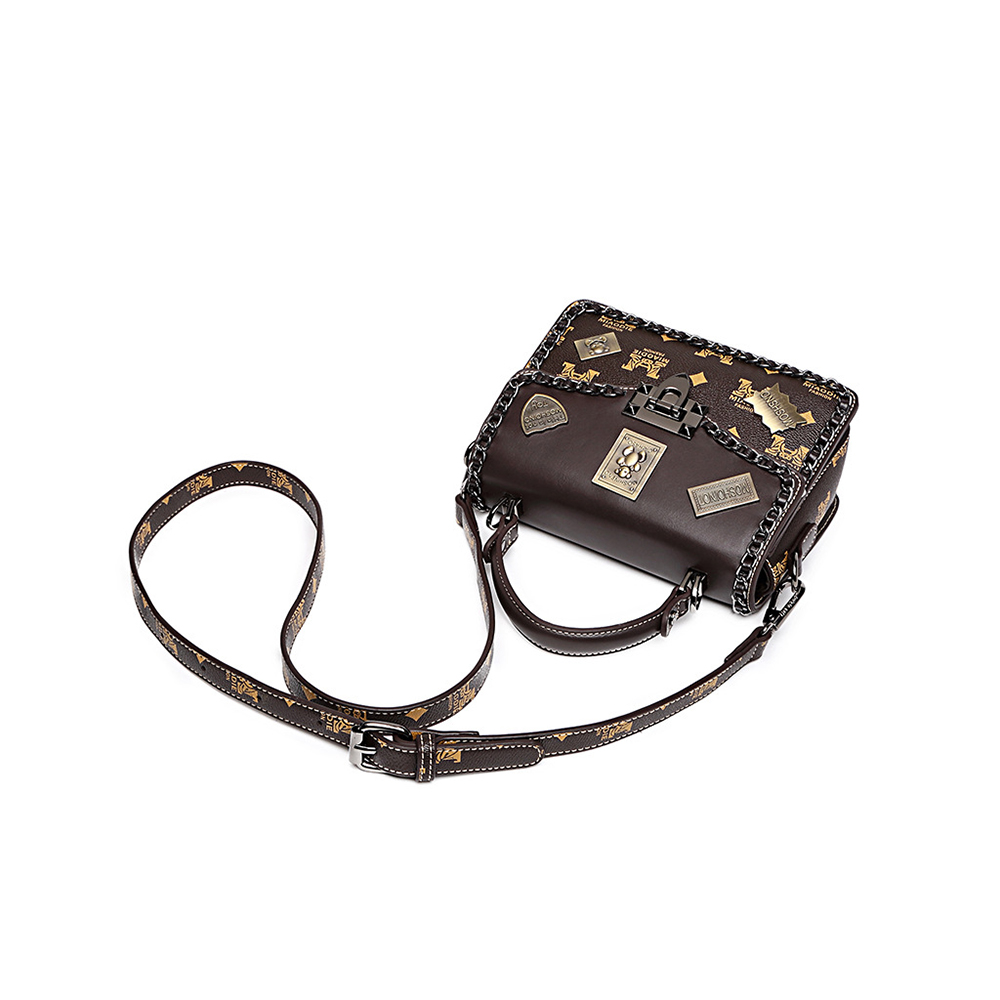 2022 nuevo bolso con insignia de moda tendencia versátil un hombro mensajero pequeño bolso cuadrado bolso de cuero de alta calidad para mujer