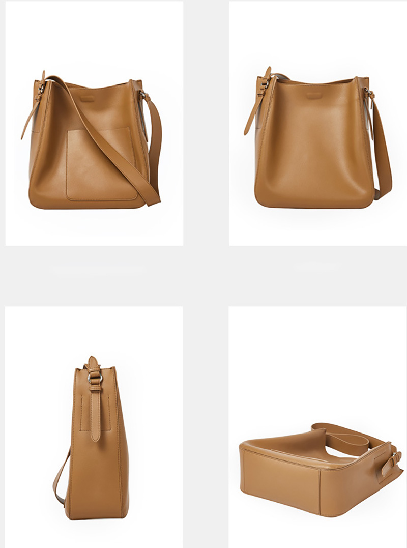 Bolso de hombro con correa ajustable para mujer, bolso de mano de diseñador elegante de cuero genuino de lujo para mujer