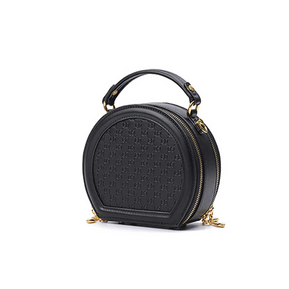 2022 mejor gran oferta, nuevo diseño, venta al por mayor, bolso circular de cuero de diseñador personalizado para mujer, monedero circular cruzado redondo