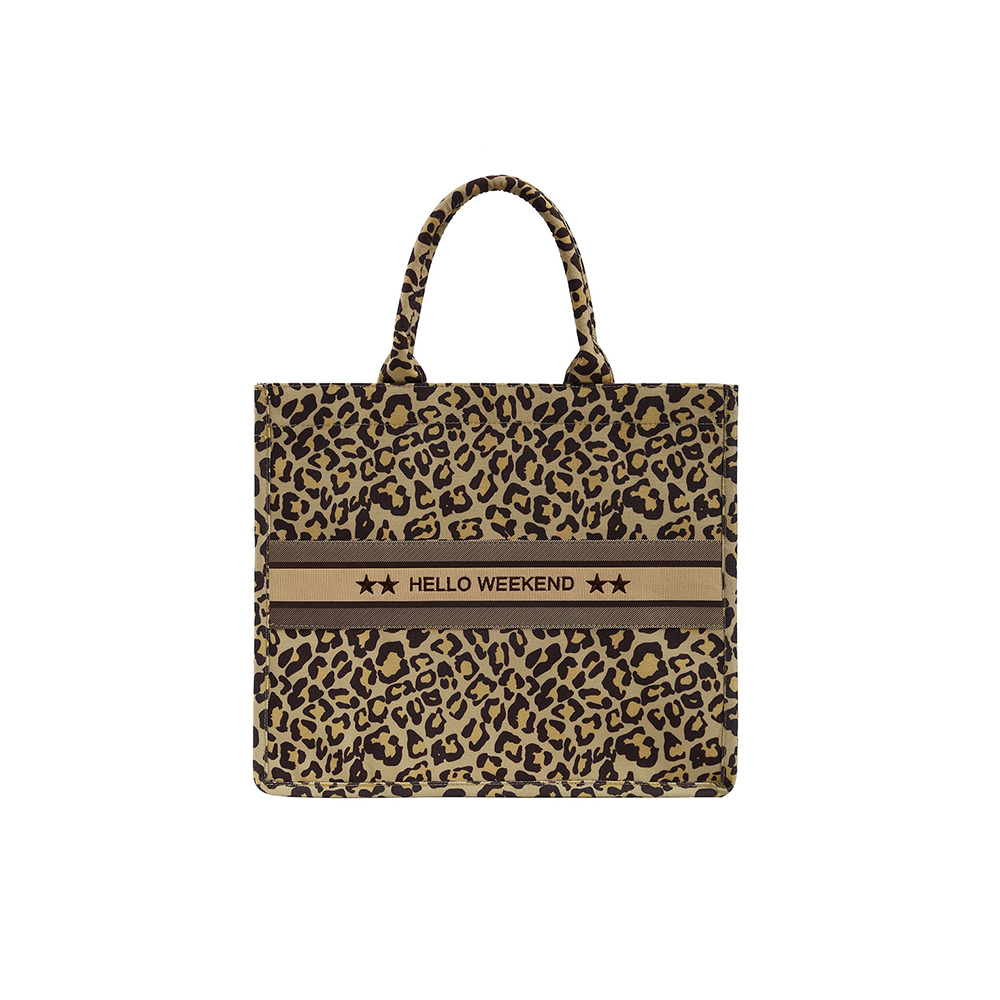 Marcas famosas de lujo, bolso de hombro de piel de leopardo de imitación para mujer, bolso de mano de gran capacidad con logotipo de decoración de correas