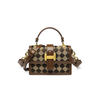 Bolso de mano de cuero de moda personalizado de fabricante elegante 2022, bolso de hombro tipo bandolera a cuadros