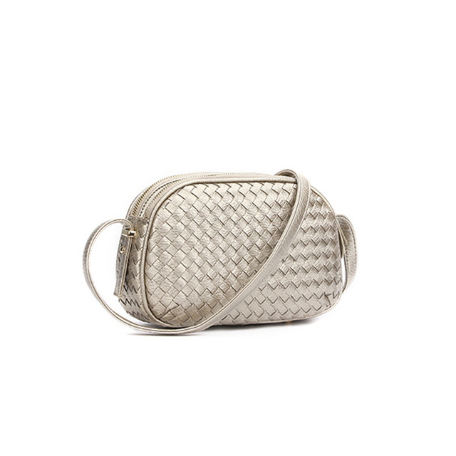Tejido Sling Crossbody bolsos de mano para mujer bolso de hombro PU cuero Lindo estudiante damas bolsos