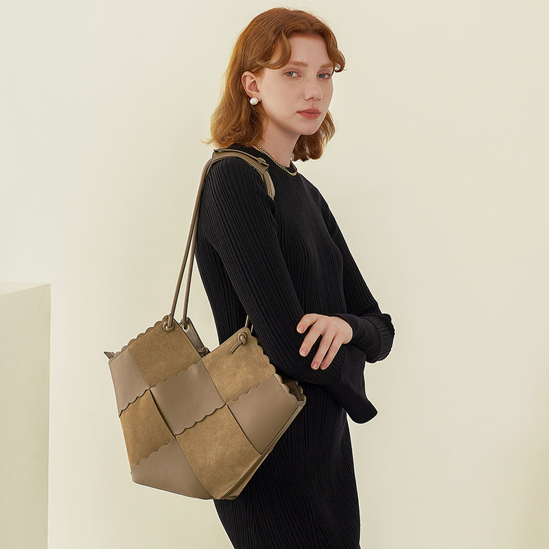 Bolso tote de piel de ante para mujer, bolso de uso diario para el trabajo