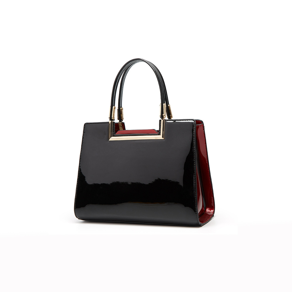 Bolso de mano de charol de lujo de última moda, bandolera de piel sintética para mujer