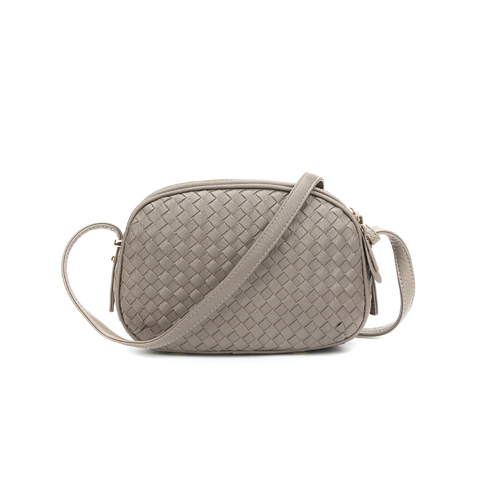 Tejido Sling Crossbody bolsos de mano para mujer bolso de hombro PU cuero Lindo estudiante damas bolsos