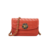 Elegante bolso de noche tejido de cuero vegano ecológico con logotipo de candado de flores personalizado