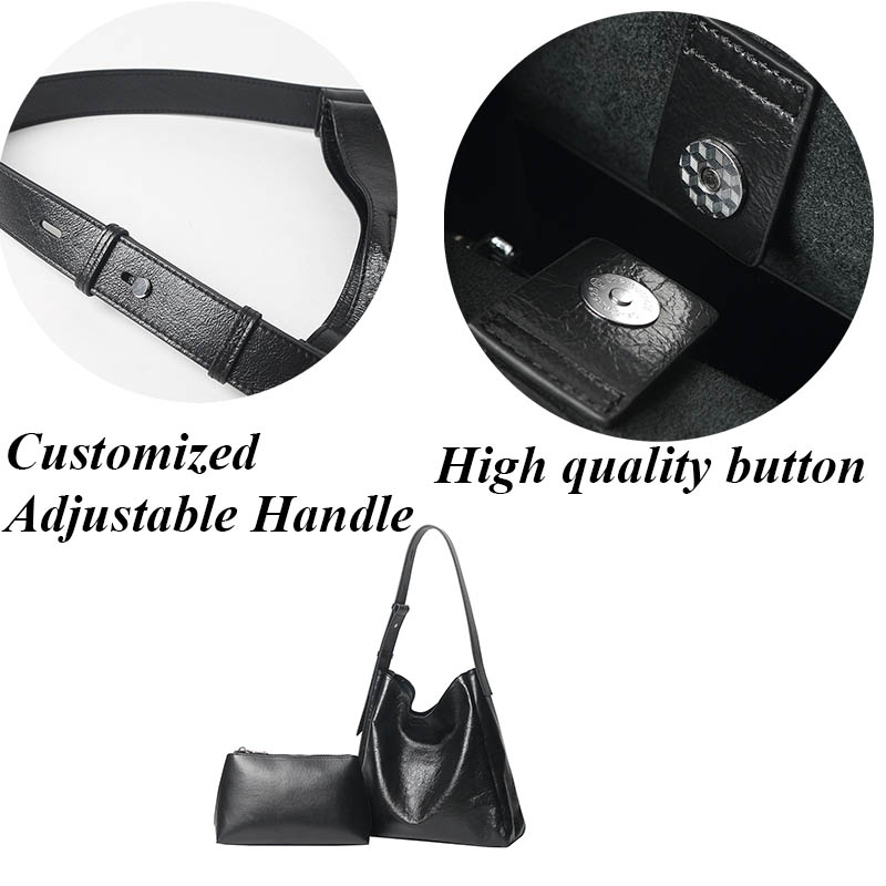 Bolso de mujer de cuero genuino más vendido, nuevo diseñador de lujo, bolsos de hombro de cuero de aceite de cera para mujer, bolso de mano para mujer al por mayor