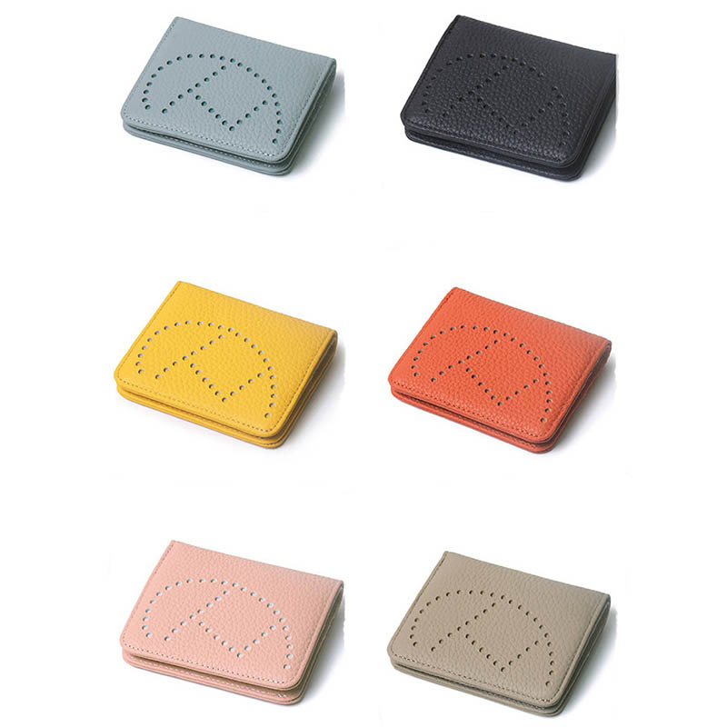 Monedero corto unisex, bolsos para tarjetas, diseño caliente de China, billetera de cuero genuino personalizada