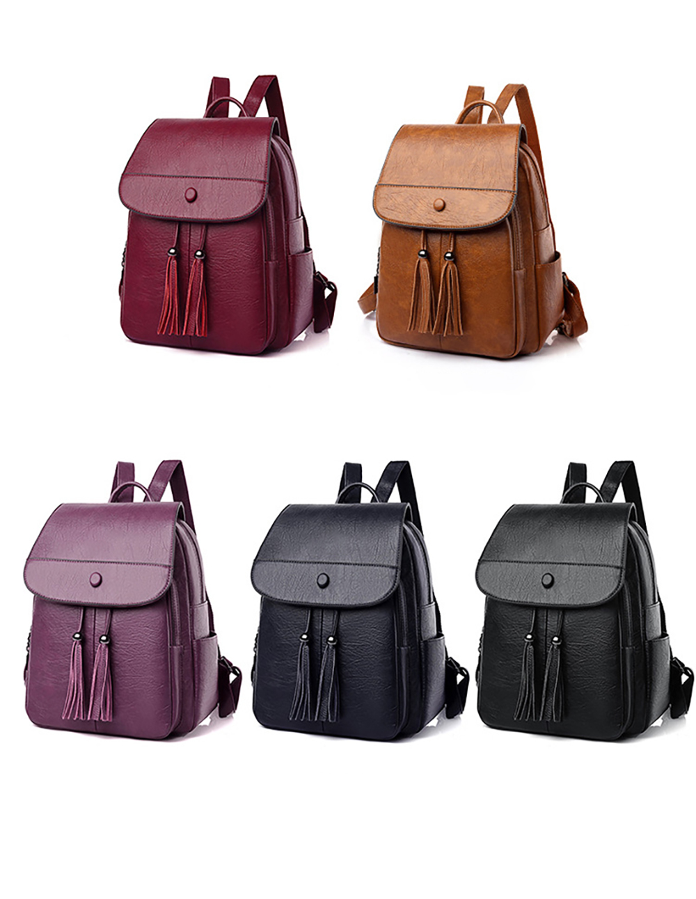 Bolso de moda para mujer, mochila informal, mochila para mujer, mochila de viaje de gran volumen para exteriores con dos bolsillos laterales