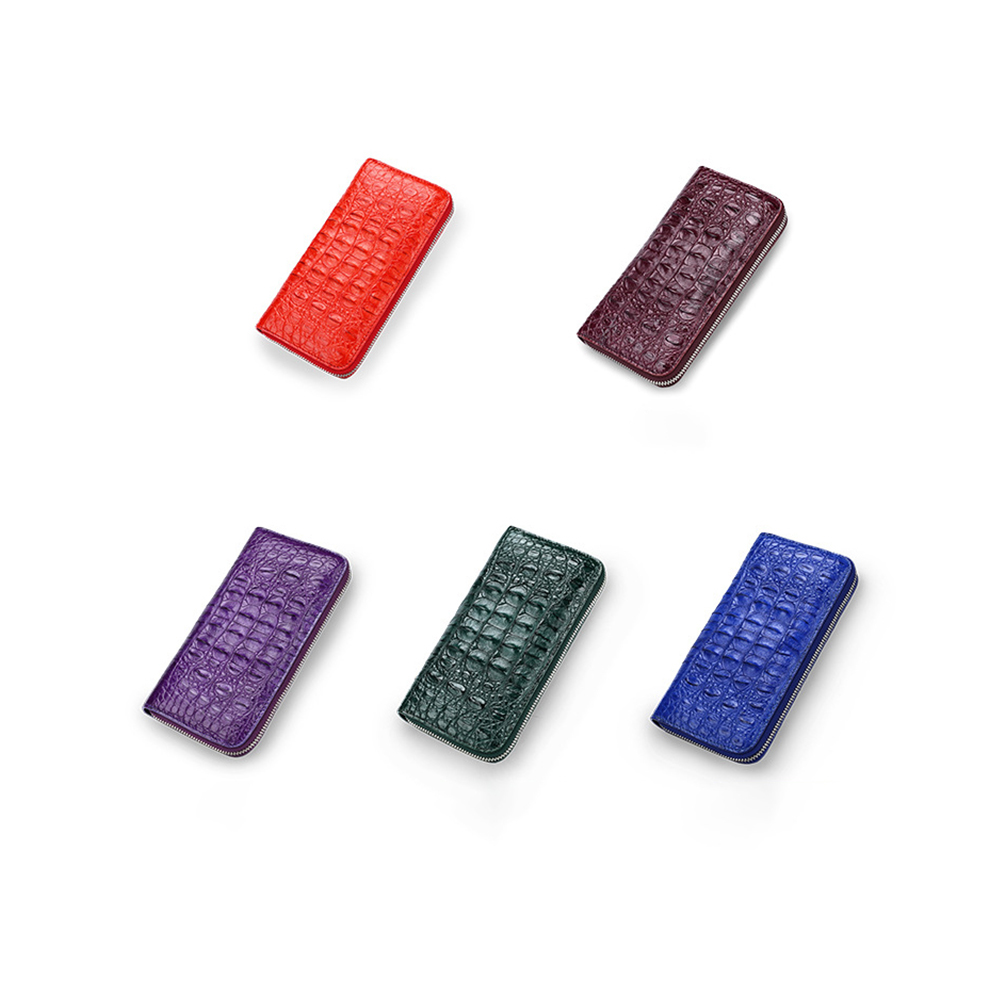 2022 cuero de cocodrilo genuino diseño de lujo gran oferta monedero de moda para mujer cartera larga para mujer