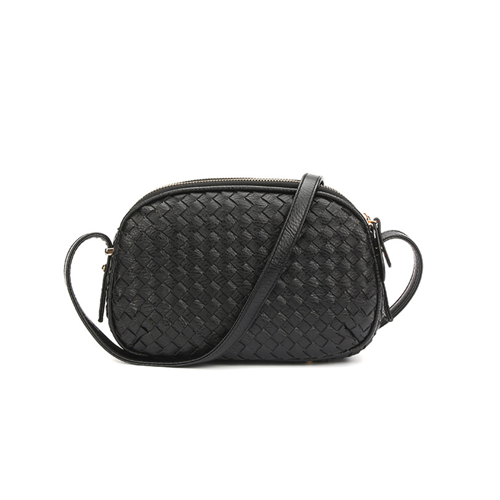 Tejido Sling Crossbody bolsos de mano para mujer bolso de hombro PU cuero Lindo estudiante damas bolsos